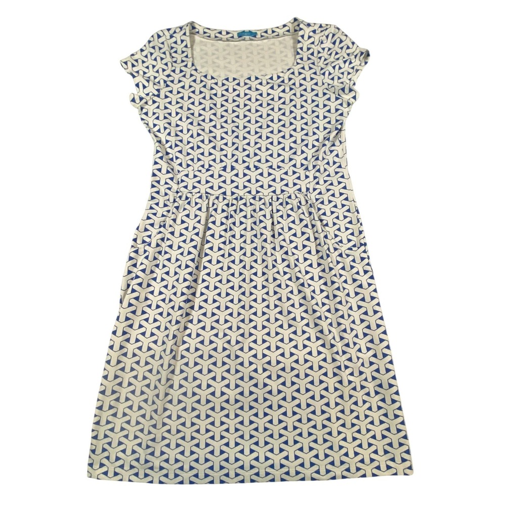J McLaughlin Women Catalina Cloth Dress Size M‎ Cap Sleeve Square Neck A-Line